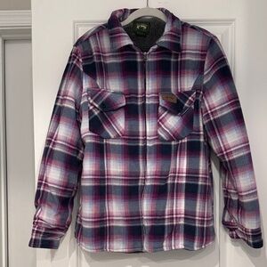 Plaid Button Down Shirt - Pink and White